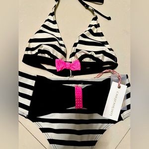 NWT LoveShackFancy Rhinestones Bikini Set Small